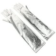 thumbnail image 6 of SWETRACE Style Shiny Wet Look Gloves Silver 1 Pair 17.29X3.34X0.12in, 6 of 7