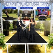 Foldable Stage Platform, 4×4ft Heavy Duty Modular Folding Stage with 24"-41" Height Adjustable & Anti-Slip Surface