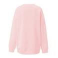 thumbnail image 4 of Valentines Crew Neck Sweatshirt for Women Bow Print Pullover Sweatshirts Long Sleeve Relaxed Fit Tops Fall Winter Pink XL, 4 of 4