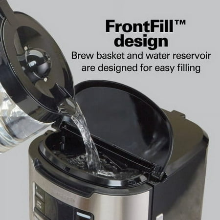 Hamilton Beach - 14 Cup Programmable FrontFill Coffee Maker - BLACK
