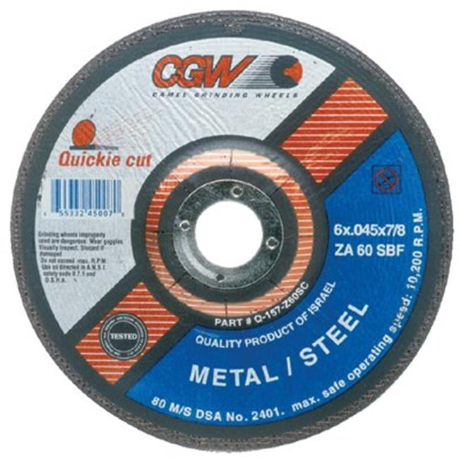 Cut-Off Wheel, Type 27, 4 1/2 in Dia, .045 in Thick, 60 Grit Zirconia/Alum. - Walmart.com 