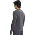 thumbnail image 3 of Infinity Men's Long Sleeve Underscrub Round Neck Top with Long Sleeves, Contrast Stitching On Side Seams IN608, XS, Pewter, 3 of 6