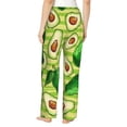 thumbnail image 3 of Fotbe Avocado Green Striped Women's Pajama Pants,Sleepwear Pants,Pj Bottoms Drawstring And Pockets-Small, 3 of 9