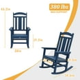 thumbnail image 5 of Clihome Outdoor Rocking Chair,HIPS All Weather Resistant Patio Rocker Chairs Presidential High Back Outdoor Chairs Realistic Wood Texture for Garden Lawn Courtyards Navy Blue, 5 of 8
