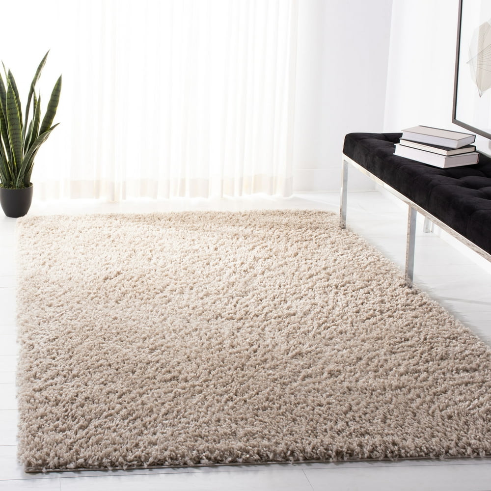 Safavieh August Shag Rug Collection Solid Glam Area Rug, Beige