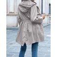 thumbnail image 2 of Alsol Lamesa Long Raincoat for Women Outdoor Lightweight Waterproof Rain Jackets Packable Hiking Zip up Hooded Windbreaker, 2 of 5
