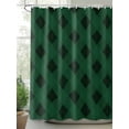 thumbnail image 2 of Christmas Standard Shower Curtain Set, Waterproof Shower Curtains for Bathroom, Retro Farmhouse Green Black Buffalo Plaid Washable Fabric Cloth Bath Curtain for Bathtub with Hooks 72x72 Inches, 2 of 6