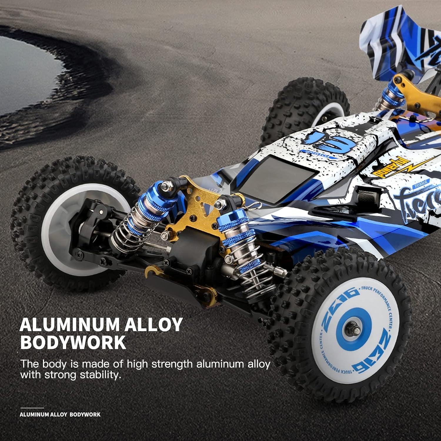 Bruce&Shark wltoys 47MPH Remote Control Car with Brushless Motor, Wltoys 124017 RC Car New V2 for Adults,Top Speed 4WD 1:12 Buggy with Metal Chassis,Gift for Kids (RTR)