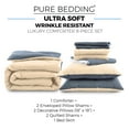 thumbnail image 3 of Comforter Set Queen [8-Piece, Beige] - Duvet Cover Insert, Enveloped Pillow Shams, Decorative Pillows, Quilted Shams and Bed Skirt - Hotel Luxury Brushed 1800 Microfiber - Ultra Soft and Breathable, 3 of 6