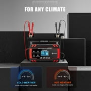 HUSGW Battery Charger 12V8A 24V4A Fully-Automatic Smart Car Battery Charger, Battery Maintainer Trickle Charger, and Battery Desulfator with Temperature Compensation