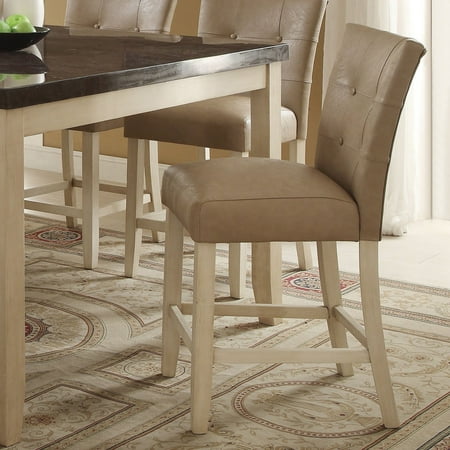 Acme Faymoor Counter Height Chair Cream Pu Antique White Set Of