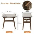 thumbnail image 3 of Solid Wood Vanity Stool, Small Makeup Chair with Saddle Cushion, Compact Vanity Bench for Bedroom, Living Room, or Entryway, Walnut, 3 of 11