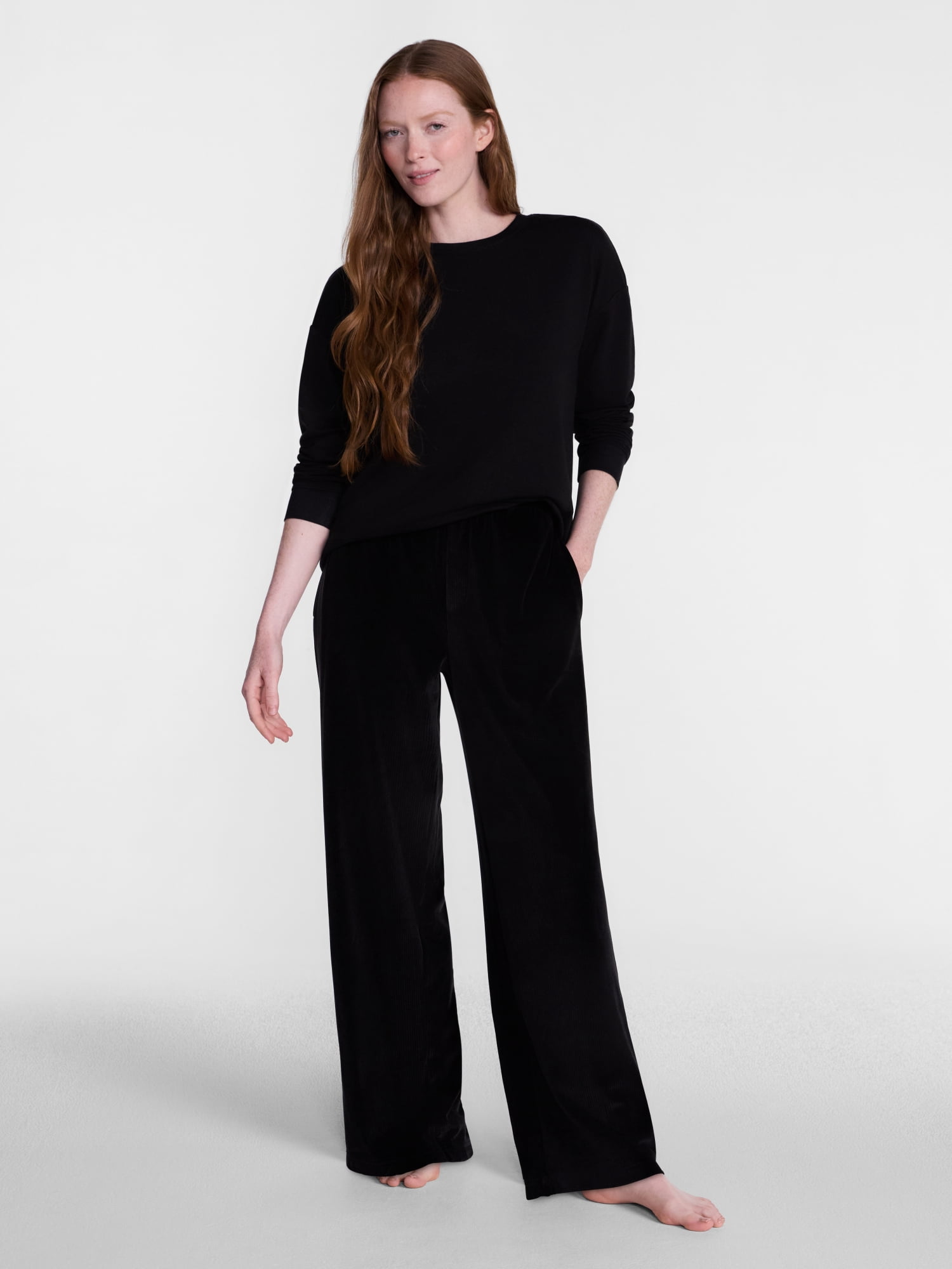 Joyspun Women's Velour Sleep Pants, Sizes XS-3X