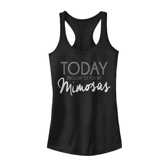 Junior's CHIN UP Brought to You by Mimosas  Racerback Tank Top Black Small
