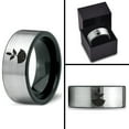 thumbnail image 4 of Tungsten Growing Planting Nature Plant Band Ring 8mm Men Women Comfort Fit Brushed Gray Flat Cut Black Polished, 4 of 4