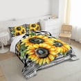 thumbnail image 4 of Homewish Retro Flowers Sunflowers 2pcs Bedding Comforter Set For Teens Female Girls,Geometric Plaid Twin Comforter Sets,Chic Floral Blossoms Breathable Bedding Set,Lightweight Room Decor,Reversible, 4 of 9