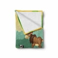 thumbnail image 2 of Cartoon Soft Flannel Fleece Throw Blanket, Funny Mascots Animals by the Lake Moose Fox Squirrel Raccoon Kids Nursery Theme, Cozy Plush for Indoor and Outdoor Use, 50" x 60", Multicolor, by Ambesonne, 2 of 6