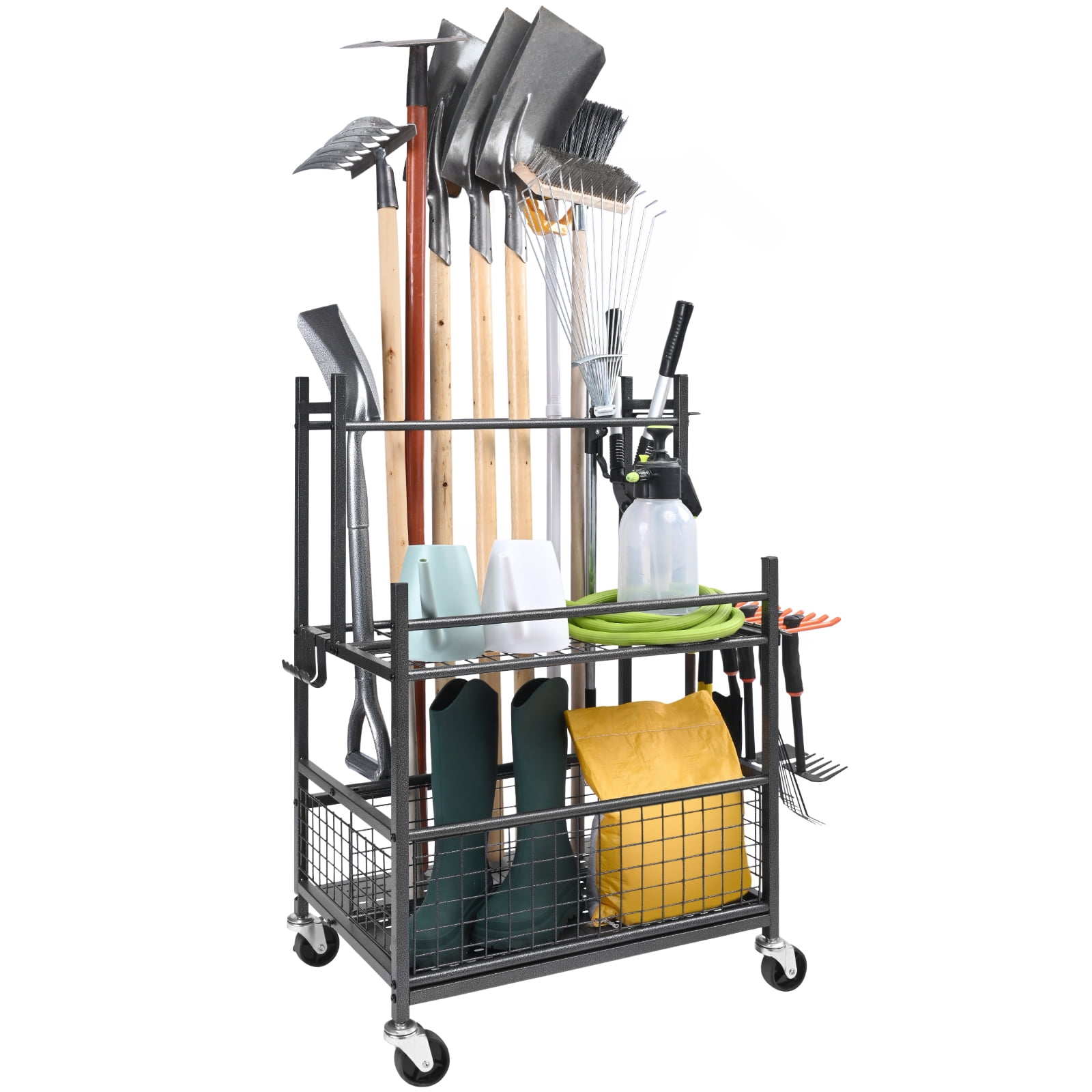 havefungarage productsML MULTI STAND セット VEVOR Garden Tool Organizer, 16 Slots with Hooks, Yard Tool Tower