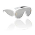thumbnail image 1 of Gafas de sol futuristas, gafas de sol de espejo plateadas de gran tamaño., 1 of 5