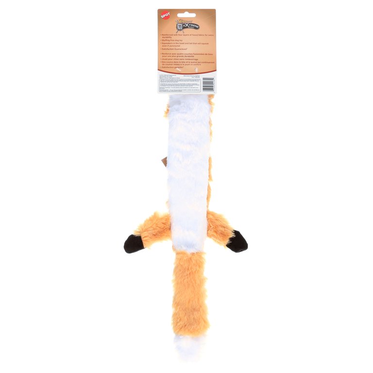 SPOT Skinneeez Extreme Quilted, Stuffing-Free, Squeaky Fox Dog Toy