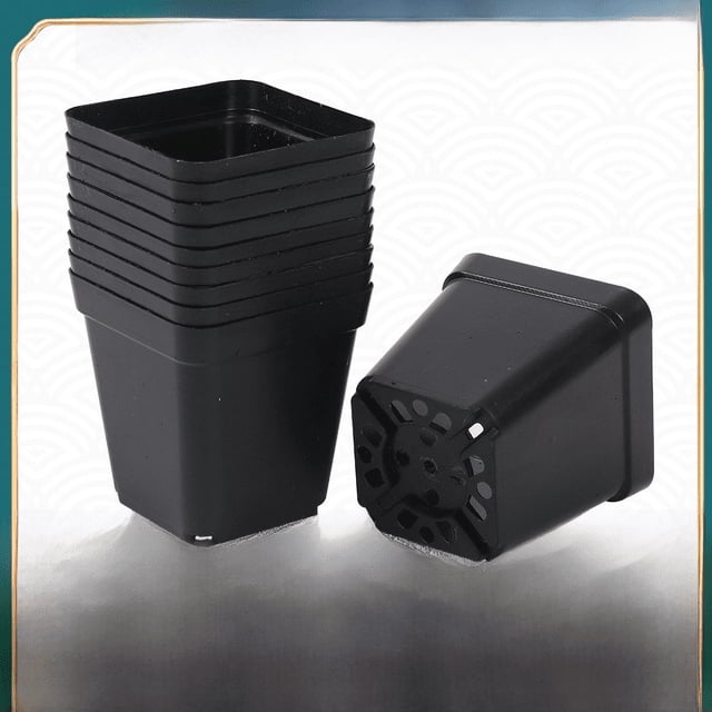 Base para maceta de plástico cuadrada negra para plantar plántulas cuadradas gruesas
