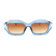 thumbnail image 2 of Womens Artsy Lipstick Hinge Beveled Mod Rectangle Sunglasses Blue Orange - Brown, 2 of 4