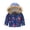 Blue, variant on Esaierr Baby Kids Fall Winter Warm Cotton Coats for Boys Girls Hooded Zipper Cotton Outerwear Toddler Printed Winter Warm Snowsuit Jacket for 1-7Y