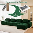 thumbnail image 6 of Modern L-Shaped Modular Sectional Sofa with Ottoman, Corduroy Fabric 4-Seater Couch for Living Room, Deep Seat Tufted Design, No Assembly Required, Anti-Slip Base, Green, 6 of 9