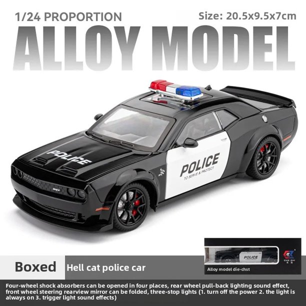 Coche de policía de aleación para niños, juguete para niños, modelo de decoración, apertura de seis puertas, 110, simulación de coche de policía, vehículo no controlado por Radio