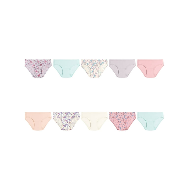 Hanes Pure Comfort Toddler Girls' Cotton Hipster Underwear, 10-Pack  Assorted 2/3 