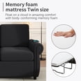 thumbnail image 6 of Pull Out Sofa Bed Loveseat Sleeper with Twin Memory Foam Mattress, Linen Upholstered Convertible Couch with USB Ports for Living Room, Apartment, Black, 6 of 9
