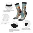 thumbnail image 4 of Balery Starry Sky Cloud Fox Calcetas Largas con Estampado para Hombre y Mujer – Suaves y Transpirables, Talla Única (US 5-11), 4 of 6