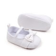 thumbnail image 5 of Biezeib Baby Girl Solid Color Flats Infant Bow Walker Crib Shoes for Party, Festival, Baby Shower, 5 of 6