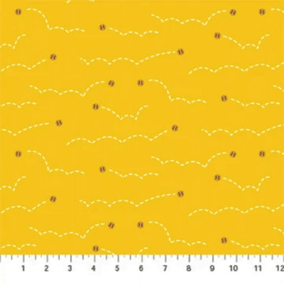 Yellow Tennis Ball bounce - FIGO Fabrics Best Friend Sold by the Quarter Yard