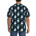 thumbnail image 3 of Naloa Christmas Gnome blue Men's Loose Fit Cuban Collar Short-Sleeve Shirt, Hawaiian Shirts, Mens Shirts Casual for Everyday Wear Outings-, 3 of 5