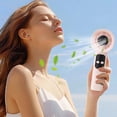 thumbnail image 6 of Handheld Fan, Cream Style Mini Fan with Stepless Speed Control, High Speed Brushless Motor, USB Rechargeable Portable Fan, Digital Battery Display （Pink）, 6 of 8