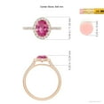 thumbnail image 4 of Angara Rings - Natural 1.45 ct Pink Sapphire Halo Ring with Diamonds in 14K Rose Gold for Women (Size-8x6mm) | September Birthstone Jewelry, Birthday, Anniversary, Jewelry Gift for Women, 4 of 8