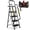 Black, variant on Primy Step Ladder with Handrail and Tool Tray, Folding Step Stool with Wide Anti-Slip Pedal, Lightweight Portable Steel Step Stool for Home, Garden, Painting, Outdoor, and Garage