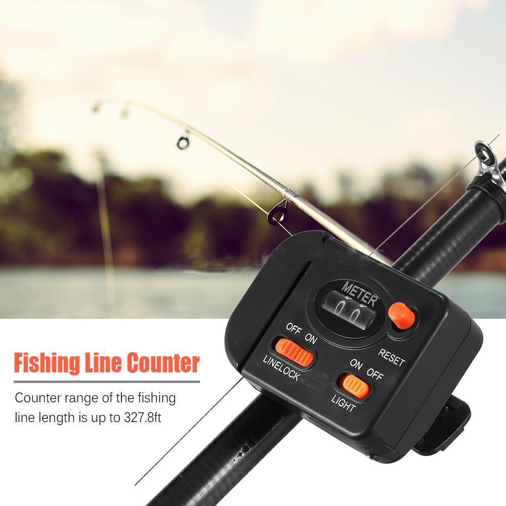 Jlong Fishing Line Counter Portable Fish Finder Depth Gauge Fishing Tool Electronic Digital Display Measurement Length Accurate Manual Meter Gear Outdoor Tackle Tool 