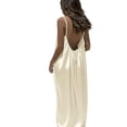 thumbnail image 6 of Hugcore Backless House Dress Backless Dresses for Women Casual Dress Spaghetti Strap 2026 Summer Dress Cami Lounge Dress Backless Beige, M, 6 of 6