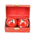 thumbnail image 3 of Bolas de Baoding Cola de 2 piezas con caja de almacenamiento para aliviar la rigidez rojo, 3 of 8