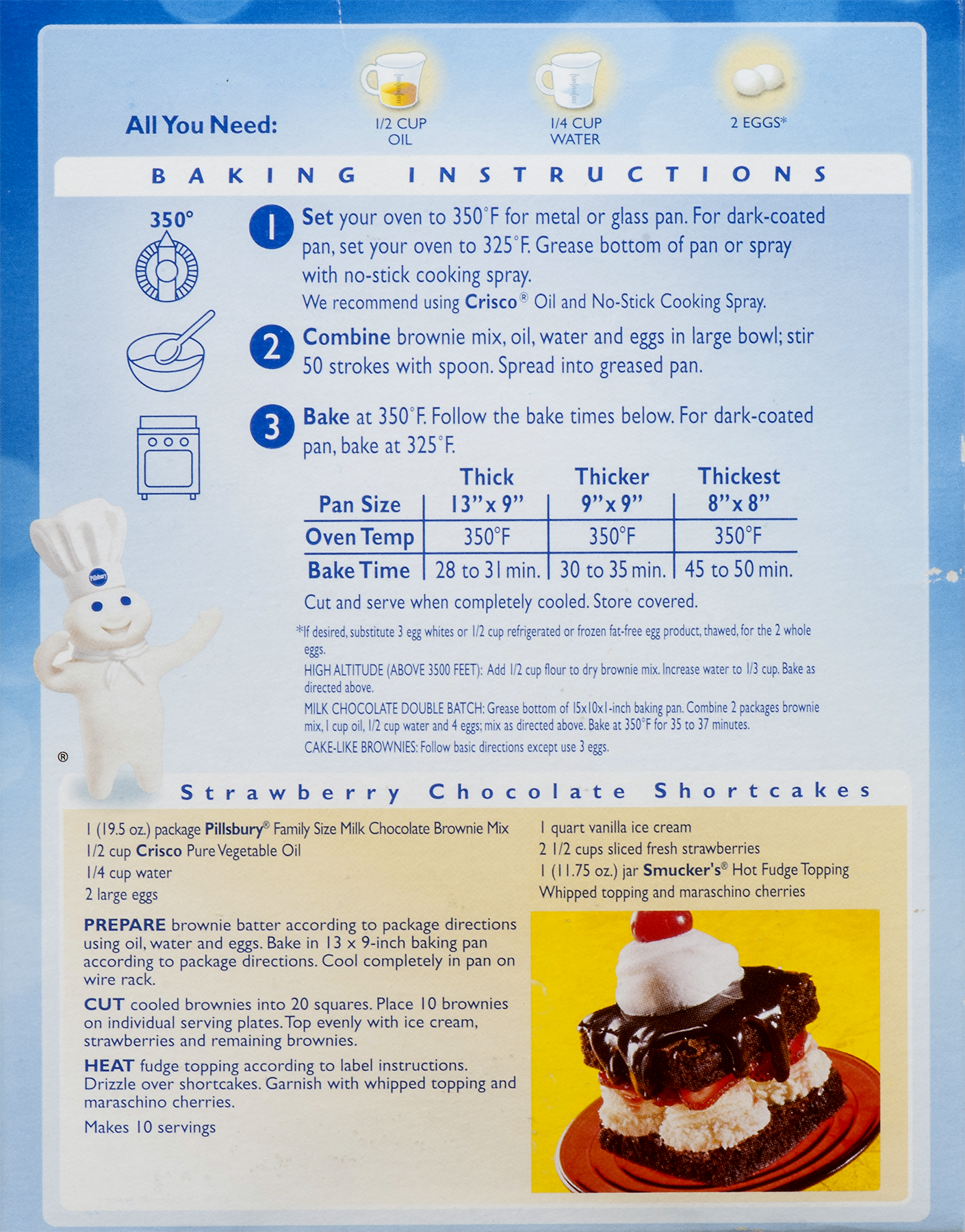 pillsbury milk chocolate brownie mix directions