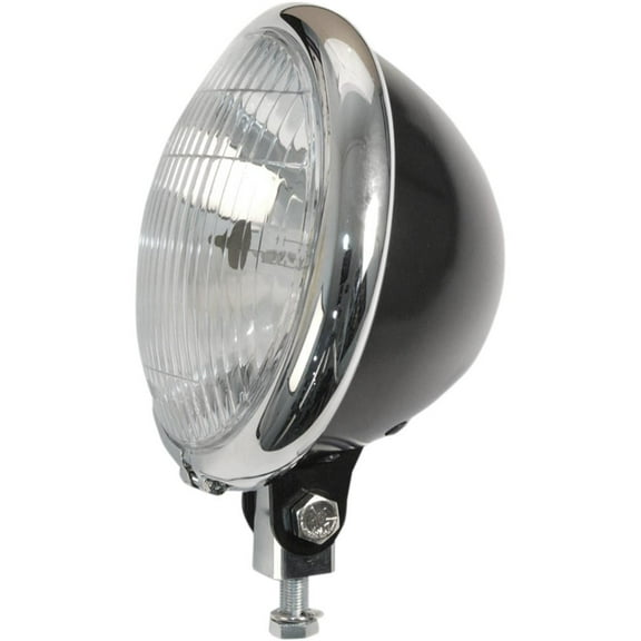 Emgo 66-84151BCSD 5-3/4in. Bates Style Headlight - Black with Chrome Bezel