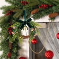 thumbnail image 5 of Mini Christmas Rattan Wreath Small Christmas Wreath Christmas Wreaths for Front Door Bow Bell Artificial Greenery Hanging Ornament for Farmhouse Home Window Xmas Tree Holiday Party Decor 1Pcs, 5 of 5