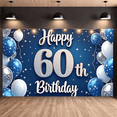 thumbnail image 6 of Blue Silver Theme Happy 60th Banner Sparkling Design 60th Birthday Display Snowflake Decor Balloon Accents 60th Backdrop for 60th Birthday Party Milestone Celebration Photo Shoot, 6 of 9
