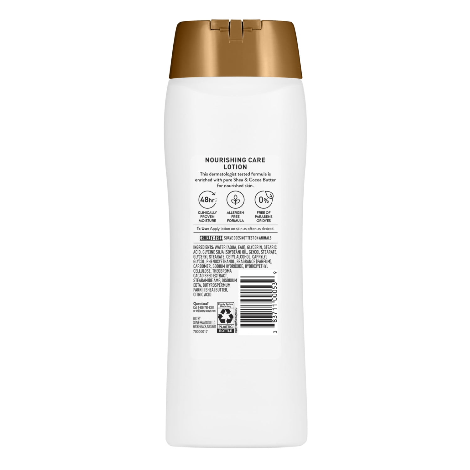 Suave Nourishing Care Hand & Body Lotion with Shea Butter For Dry Skin, 18 FL OZ