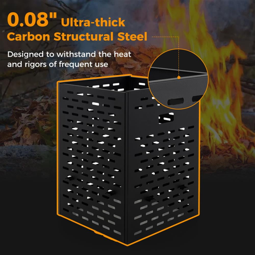 Resenkos Fire Pit, Outdoor Smokeless Fire Pit,30 Inches Ultra Thick Burn Barrel with Venting Patterns and 4 Cross Braces