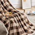 thumbnail image 2 of Sherpa Fleece Blanket Twin Size, Super Soft Warm Buffalo Plaid Plush Gig Blankets, Lightweight Cozy Fuzzy Blanket for Couch Sofa Bed (Brown, 60" x 80"), 2 of 6