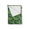 thumbnail image 2 of Leaves Soft Flannel Fleece Throw Blanket, Tribal Aztec Backdrop with Sketched Spiky Palm Tree Leaves, Cozy Plush for Indoor and Outdoor Use, 50" x 70", Yellow Green Jade Green, by Ambesonne, 2 of 5