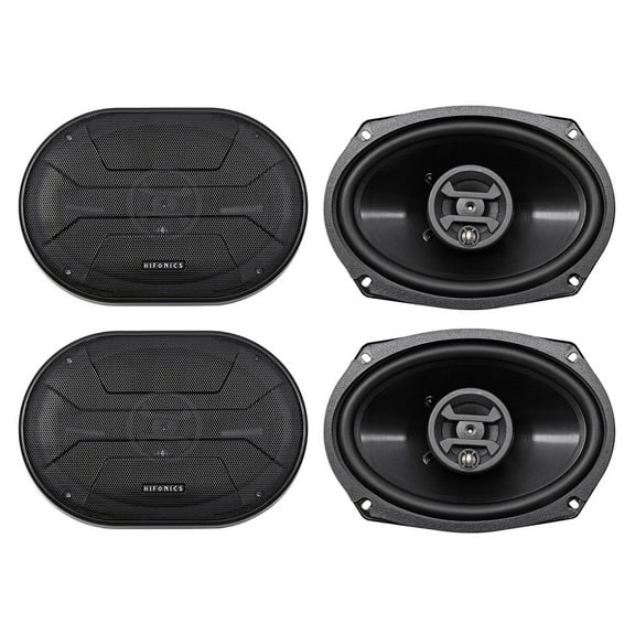 Hifonics ZS693 Zeus 6x9 Inch 1600W 3-Way Coaxial Car Audio Speakers, 1600 Watts Peak Power Black - 4 Items